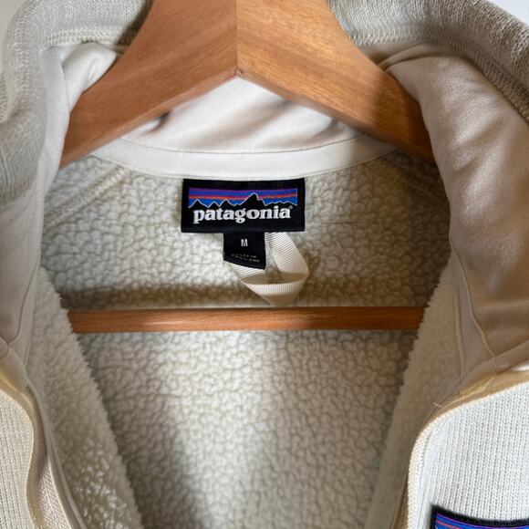 Patagonia Women’s Better Sweater 1/4 Zip Fleece Pullover Off‑White Size M Warm - Picture 5 of 13